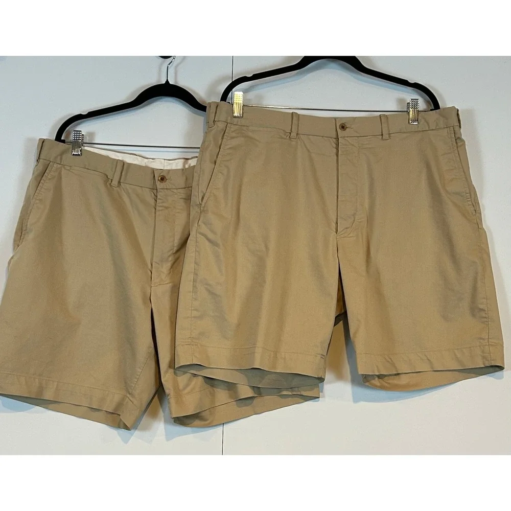 Lot of 2 Polo Golf Ralph Lauren Mens Sz 38 Khaki Chino Shorts Classic Fit Tan 9